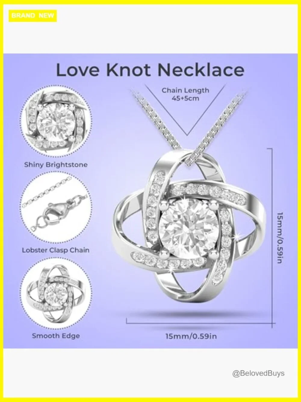 Love Knot Pendant Necklace for Daughter Gift from Parents